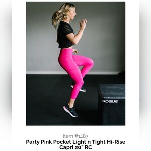 ZYIA Party Pink Pocket Light n Tight Hi-rise Capri 20" RC Size 8-10